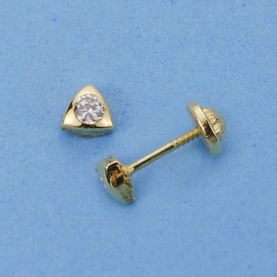 18K PENDIENTES TRIANGULO CIRCONITA 4 X 4 MM.