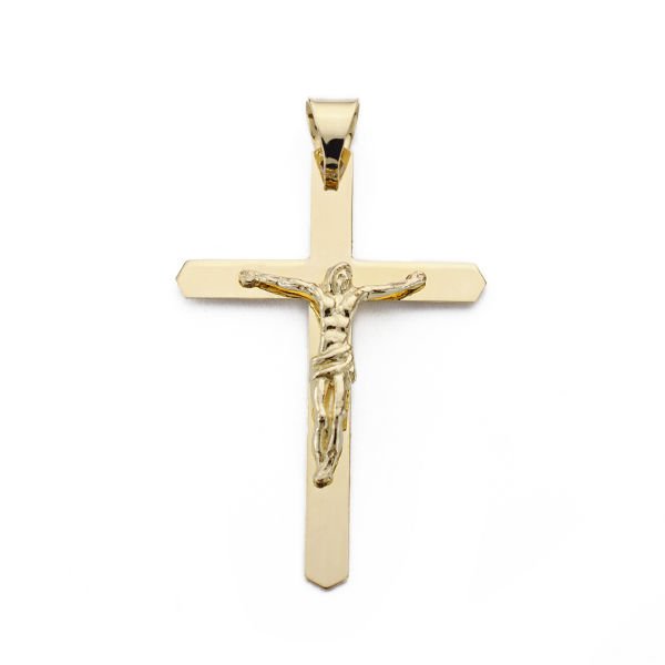 18K CRUZ CRISTO PLANA. 30 X 20 MM. 1.30 GRS.