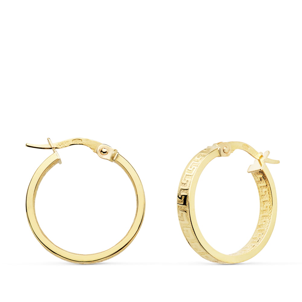 18K AROS GRECA HUECOS 18 X 3 MM. 1,65 GRS.