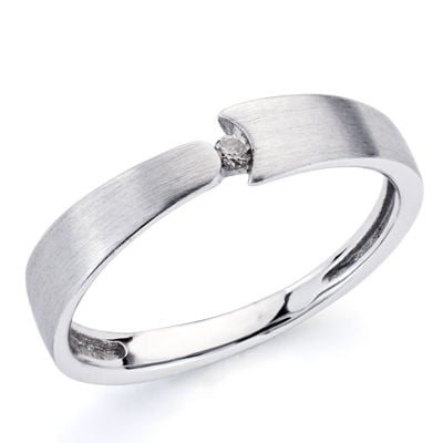 18K SORTIJA ORO BLANCO DIAMANTE TALLA BRILLANTE 0.05 QTS.