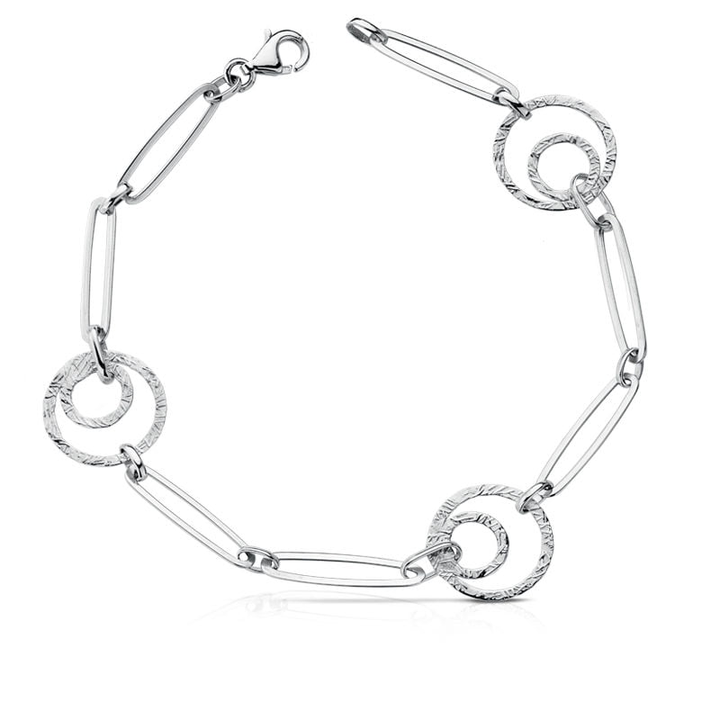 18K PULSERA ORO BLANCO ESLABONES 18CM. 3,35 GRS.