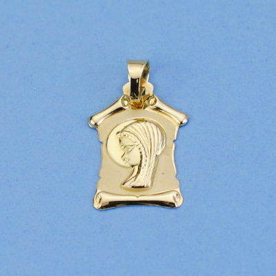 18K PERGAMINO VIRGEN NIÑA. 19 X 14 MM.