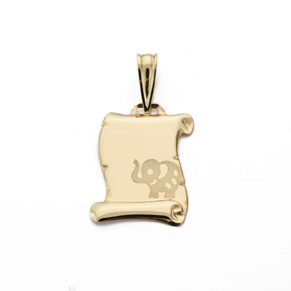 18K PERGAMINO ELEFANTE. 16 X 11 MM.