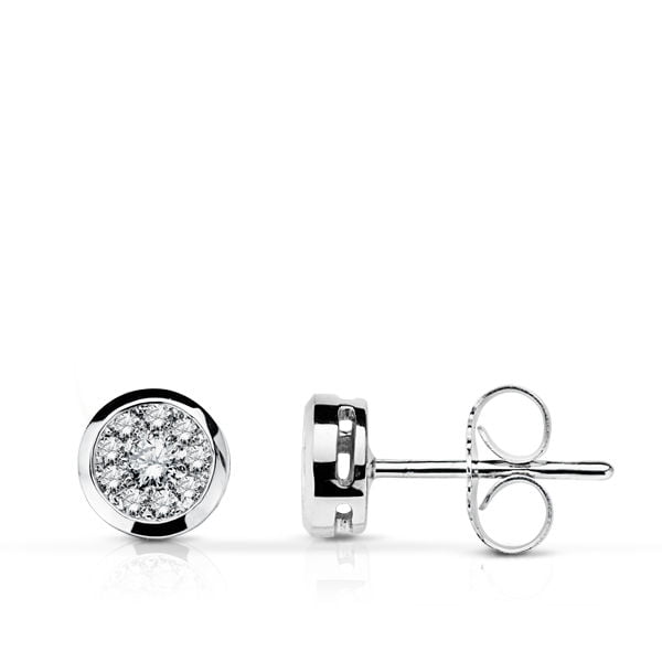 18K PENDIENTES DIAMANTES TALLA BRILLANTE 0.090/0.060 QTES. 5 MM.