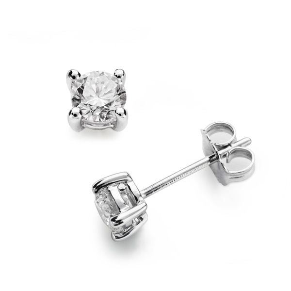 18K PENDIENTES DIAMANTES TALLA BRILLANTE 0.750 QTES. SI - H