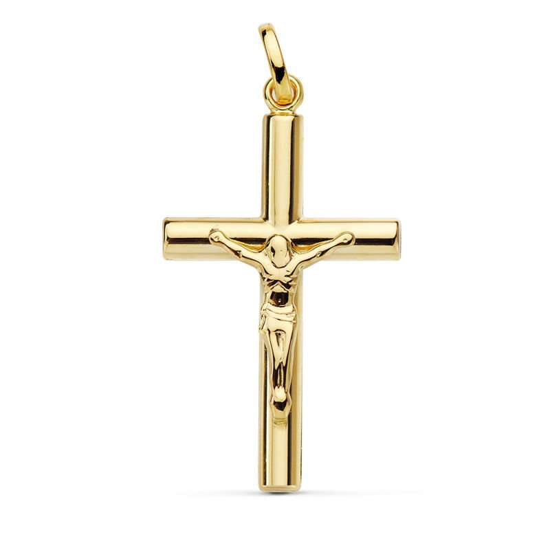 18K CRUZ CRISTO HUECA 28 X 18 MM. 3X2 MM