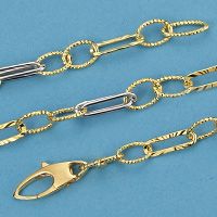 18K PULSERA BICOLOR HUECA. 3.65 GRS@