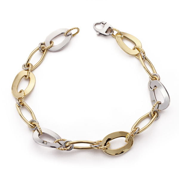 18K PULSERA BICOLOR LIGERA 4.55GRS. 18.5CM@