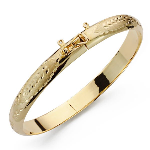 18K PULSERA MEDIA CAÑA LABRADA. 8MM, 14.20GRS.
