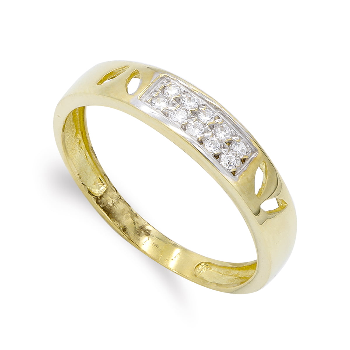 18K SORTIJA ORO BICOLOR Y CIRCONITAS
