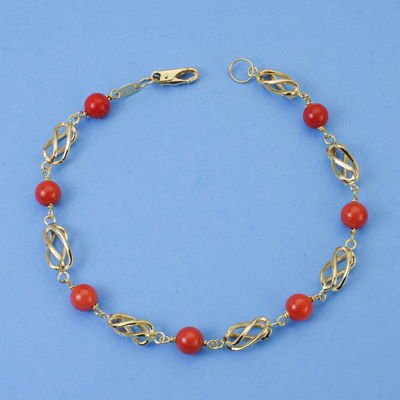 18 PULSERA CORAL FINO CERDEÑA 5 MM. 19,5 CM