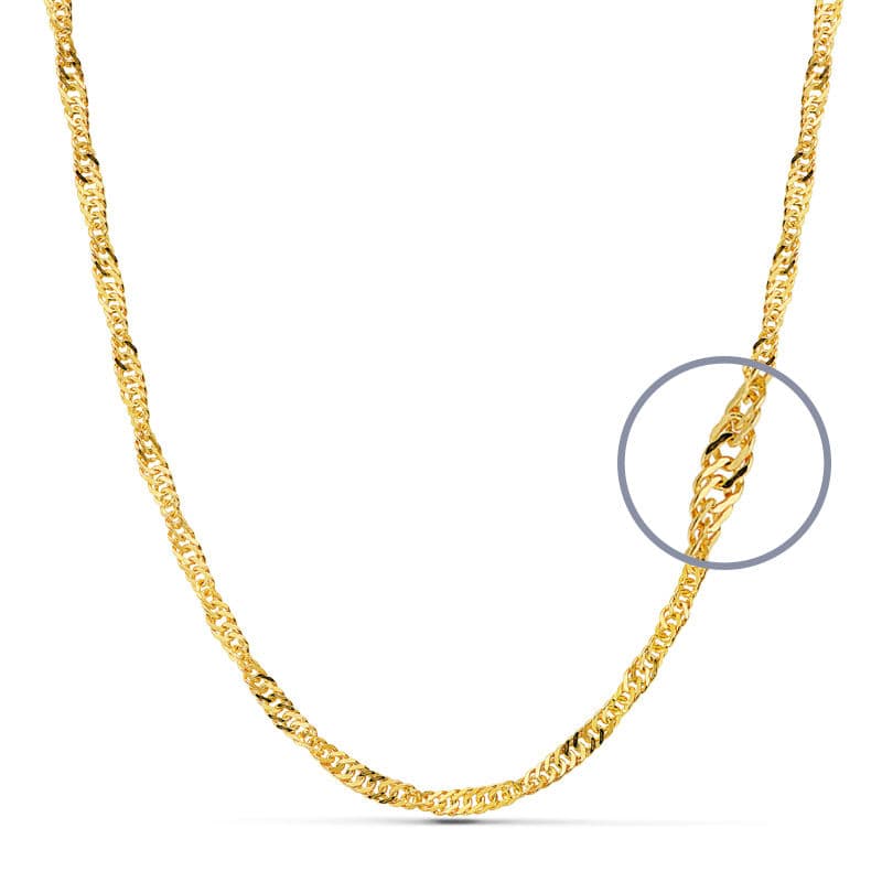 18K CADENA ORO AMARILLO MACIZA SINGAPUR 60 CM 3 MM