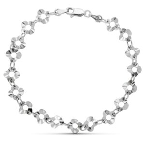 18K PULSERA ORO BLANCO MOTIVOS. 19CM