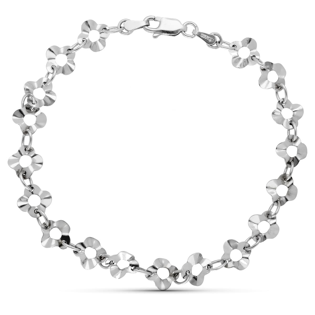 18K PULSERA ORO BLANCO MOTIVOS. 19CM