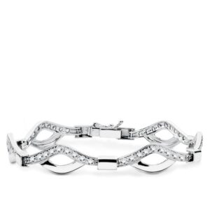 18K PULSERA ORO BLANCO CIRCONITAS 18.5CM