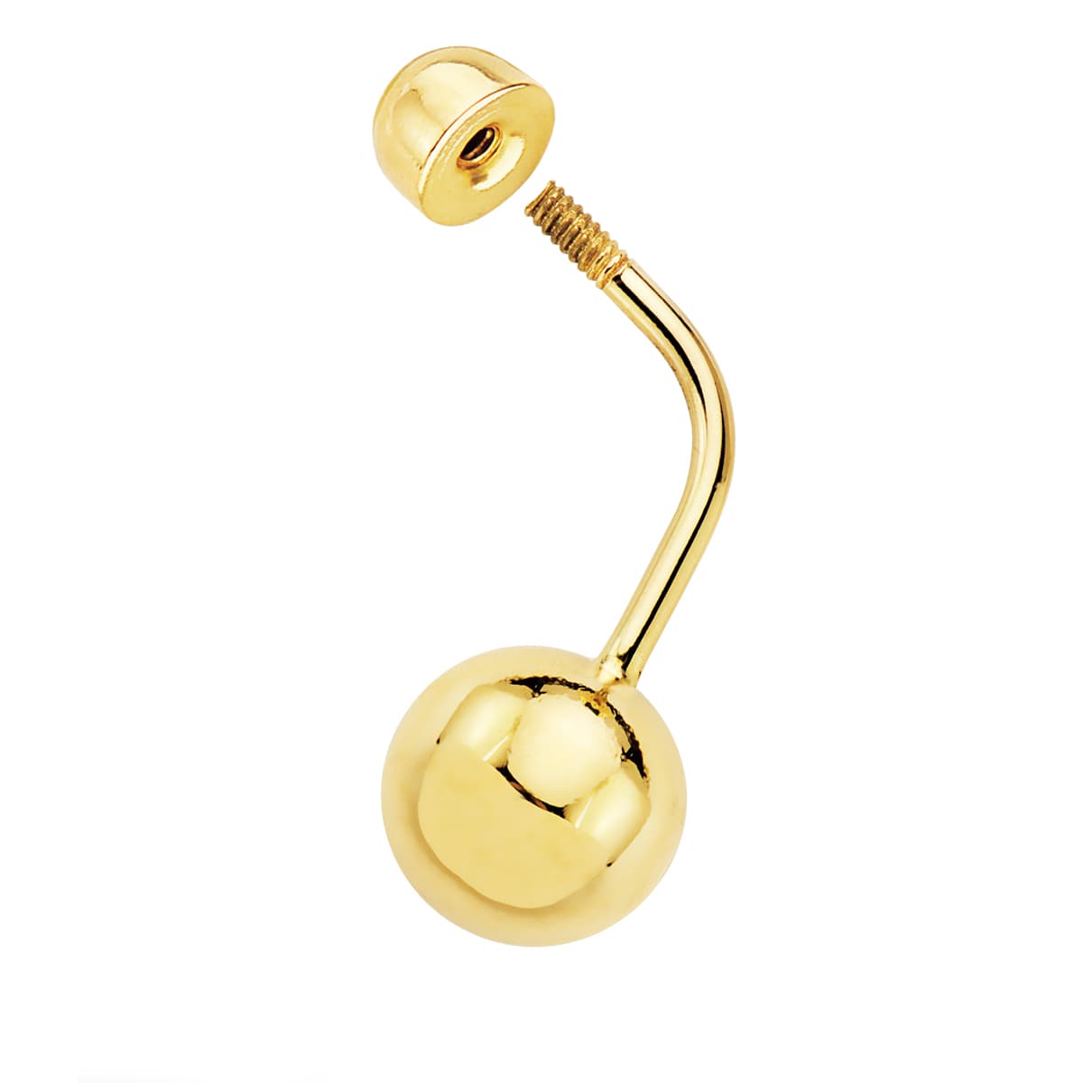 18K PIERCING OMBLIGO BOLA 8 MM ORO AMARILLO - Imagen 2
