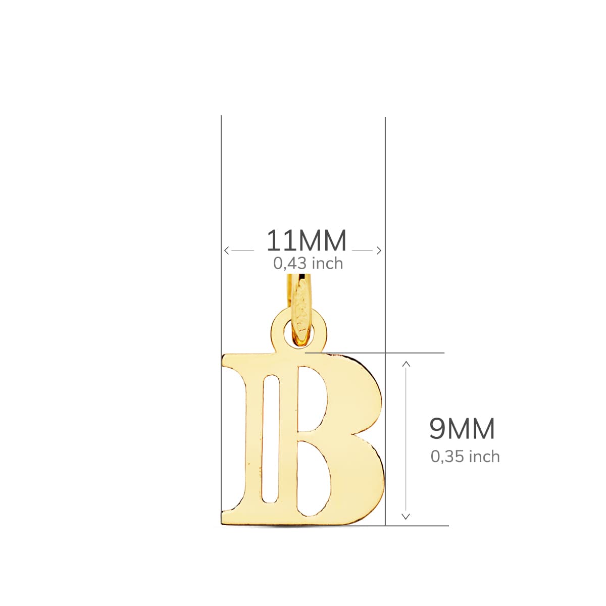 18K COLGANTE LETRA " B " . 11X9 MM - Imagen 2