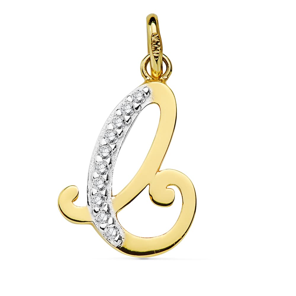 18K COLGANTE LETRA C CIRCONITAS 17X11 MM