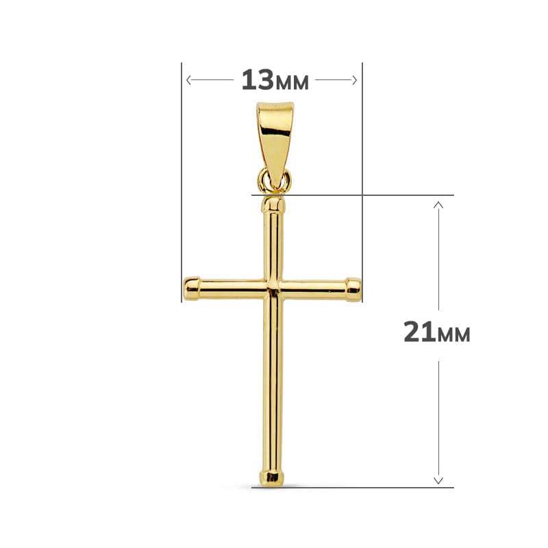 18K CRUZ LISA TUBO 1.5 MM 21X13MM - Imagen 2