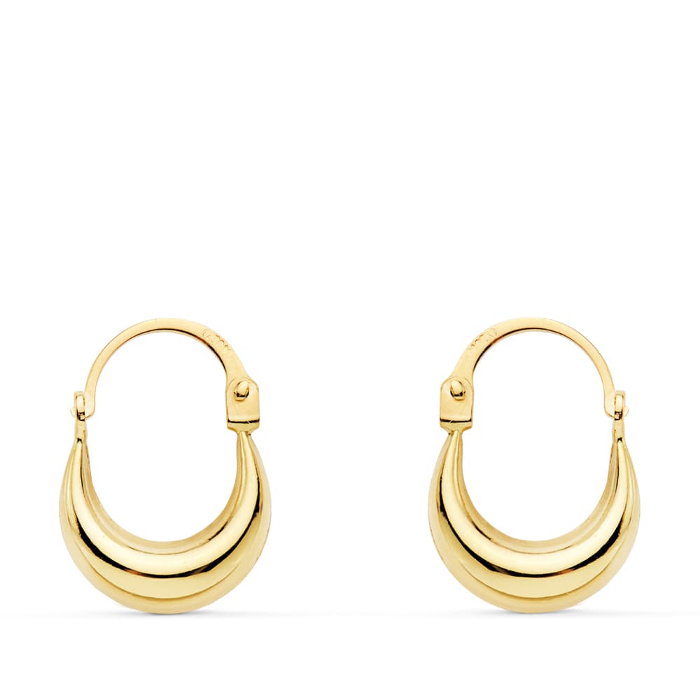 18K PENDIENTES ORO AMARILLO HUECOS MORCILLA 11X4 MM