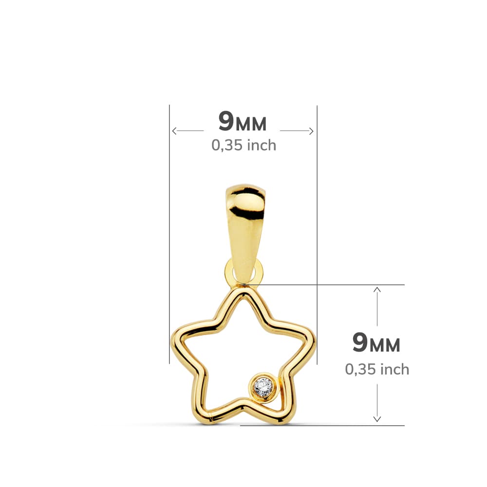 18K COLGANTE ESTRELLA CIRCONITA 9X9 MM - Imagen 2