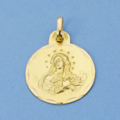 18K MEDALLA VIRGEN PURISIMA 17 MM