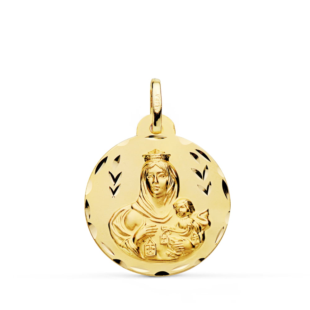 MEDALLA VIRGEN DEL CARMEN TALLADA 22 MM