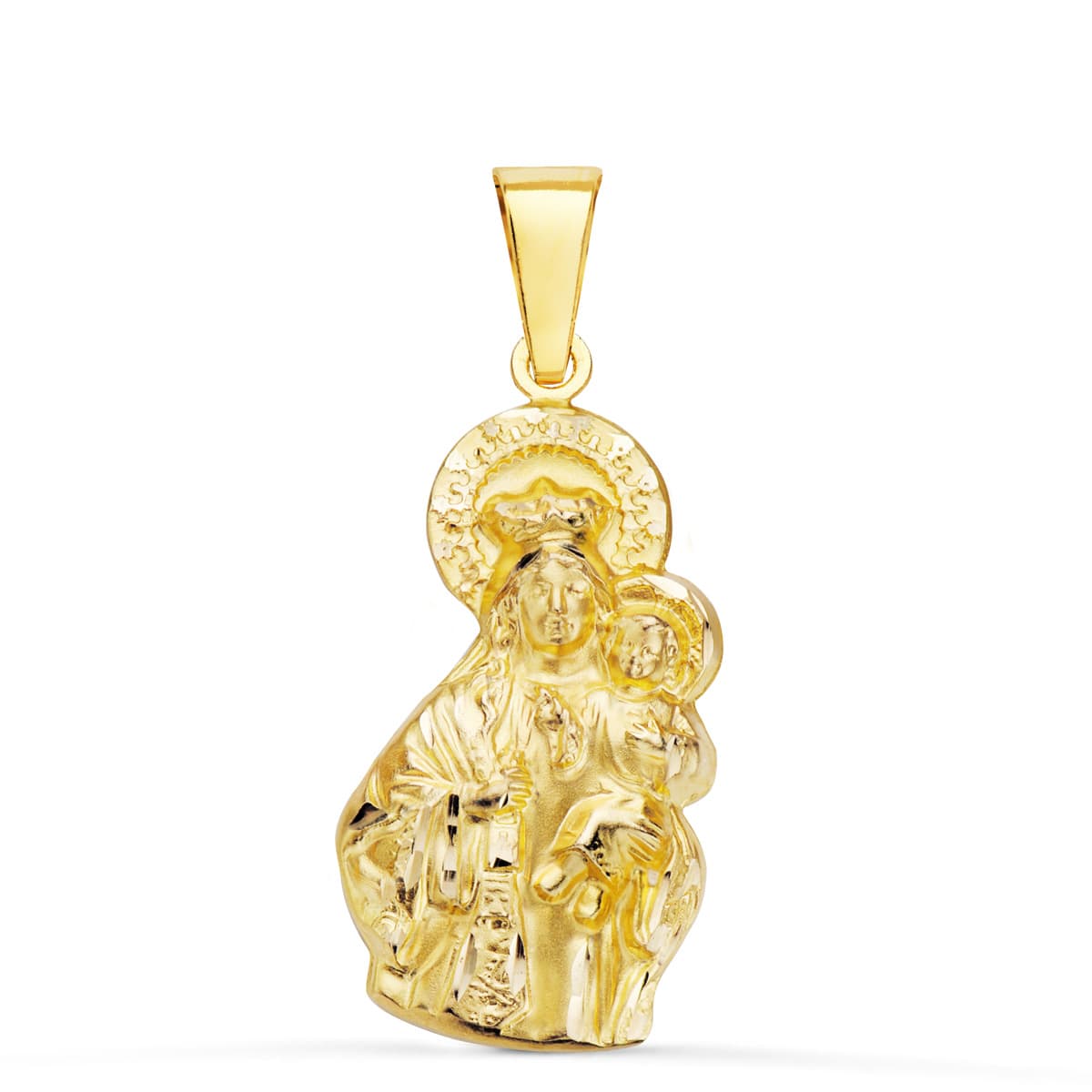 18K MEDALLA VIRGEN DEL CARMEN SILUETA 28X14 MM