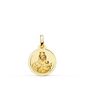 18K MEDALLA VIRGEN DEL CARMEN BISEL 14 MM