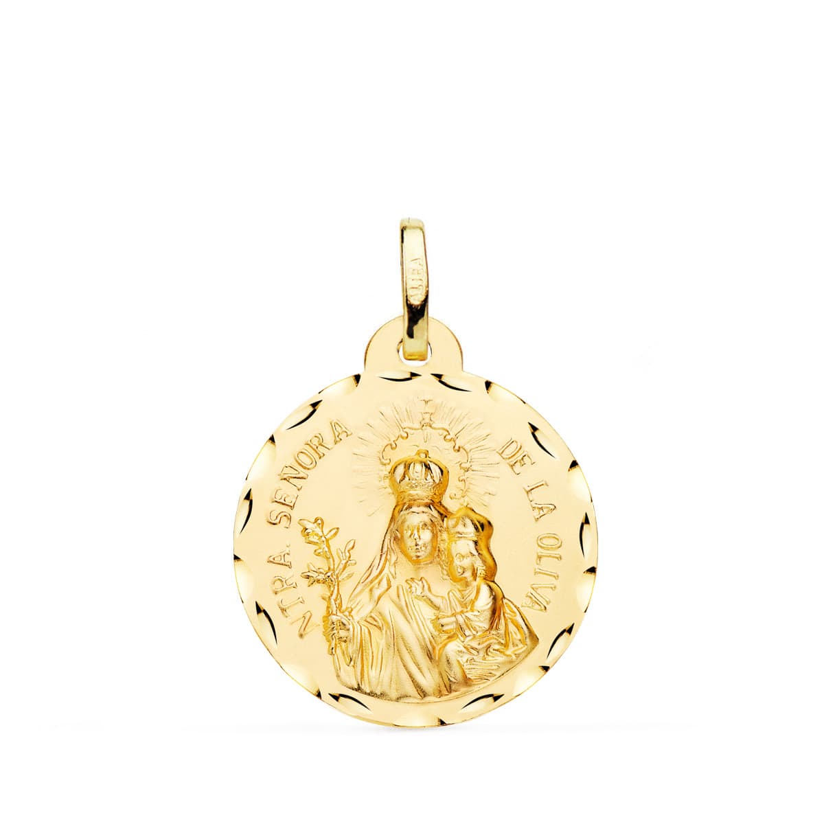 18K MEDALLA VIRGEN DE LA OLIVA 20 MM