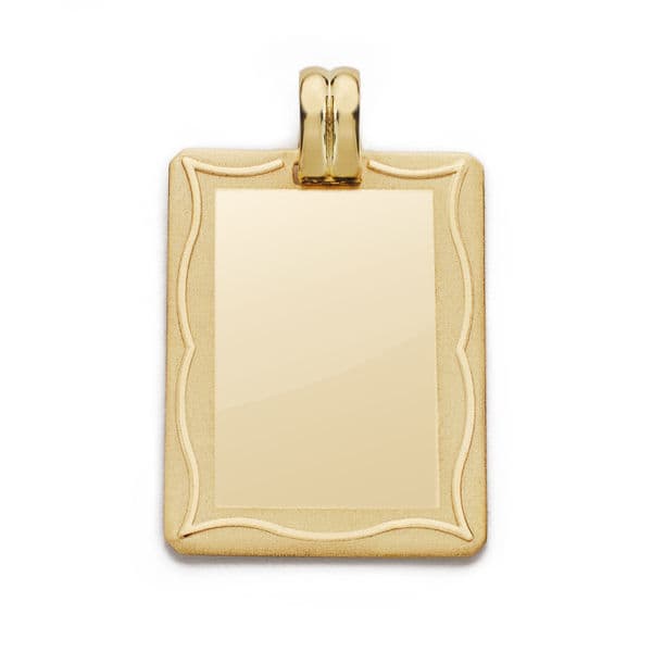 9K CHAPA MARCO ORO AMARILLO 28X20 MM