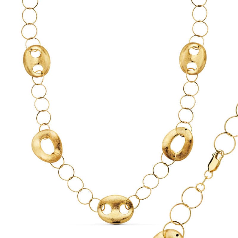 18K GARGANTILLA NUDO BARCO 46 CM