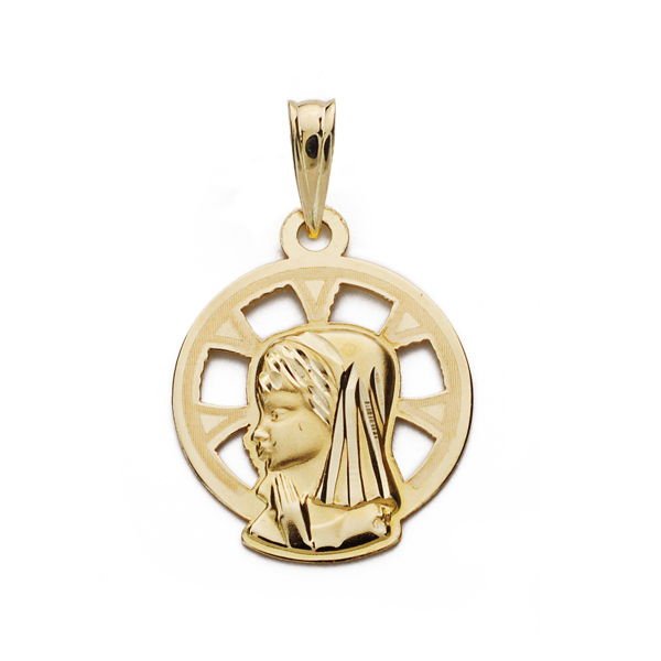 9K MEDALLA VIRGEN NIÑA .18X14 MM