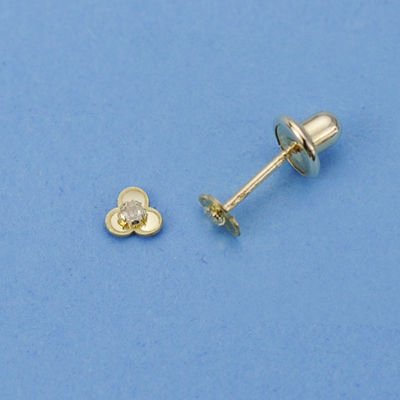 PENDIENTES ORO AMARILLO 9 KTES TRÉBOL. 3 X 3 MM.